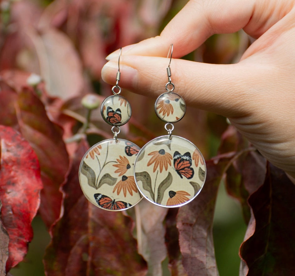 Silver Monarch Dangles