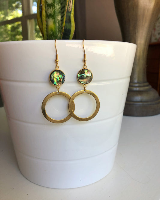 Abalone Shell Dangle Earrings