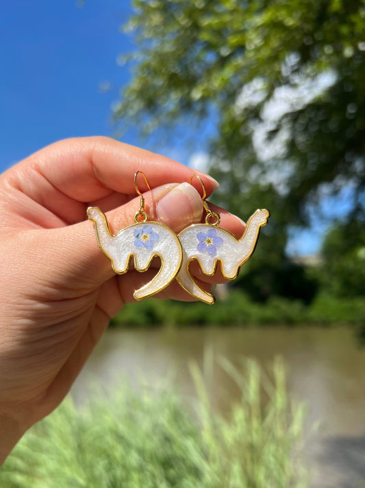 Forget me Not Dinosaur Earrings