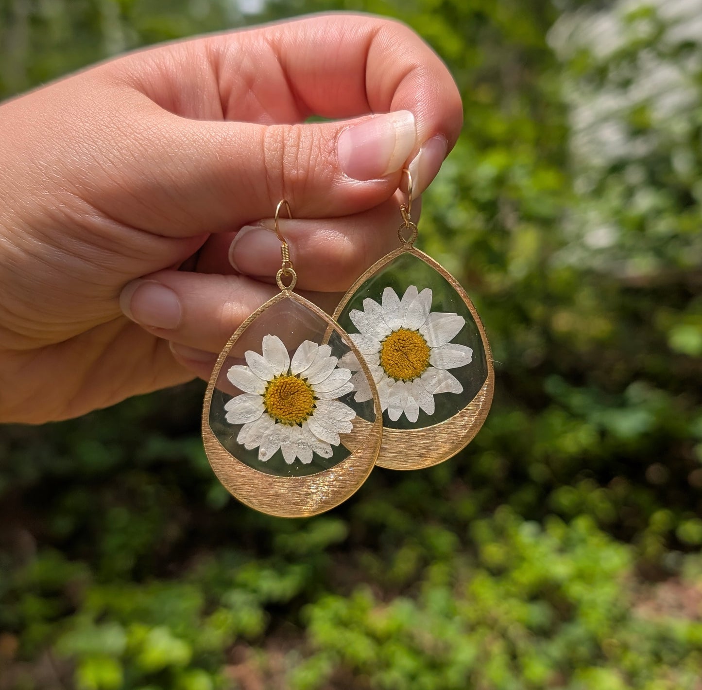 Gold Daisy Statement Earrings