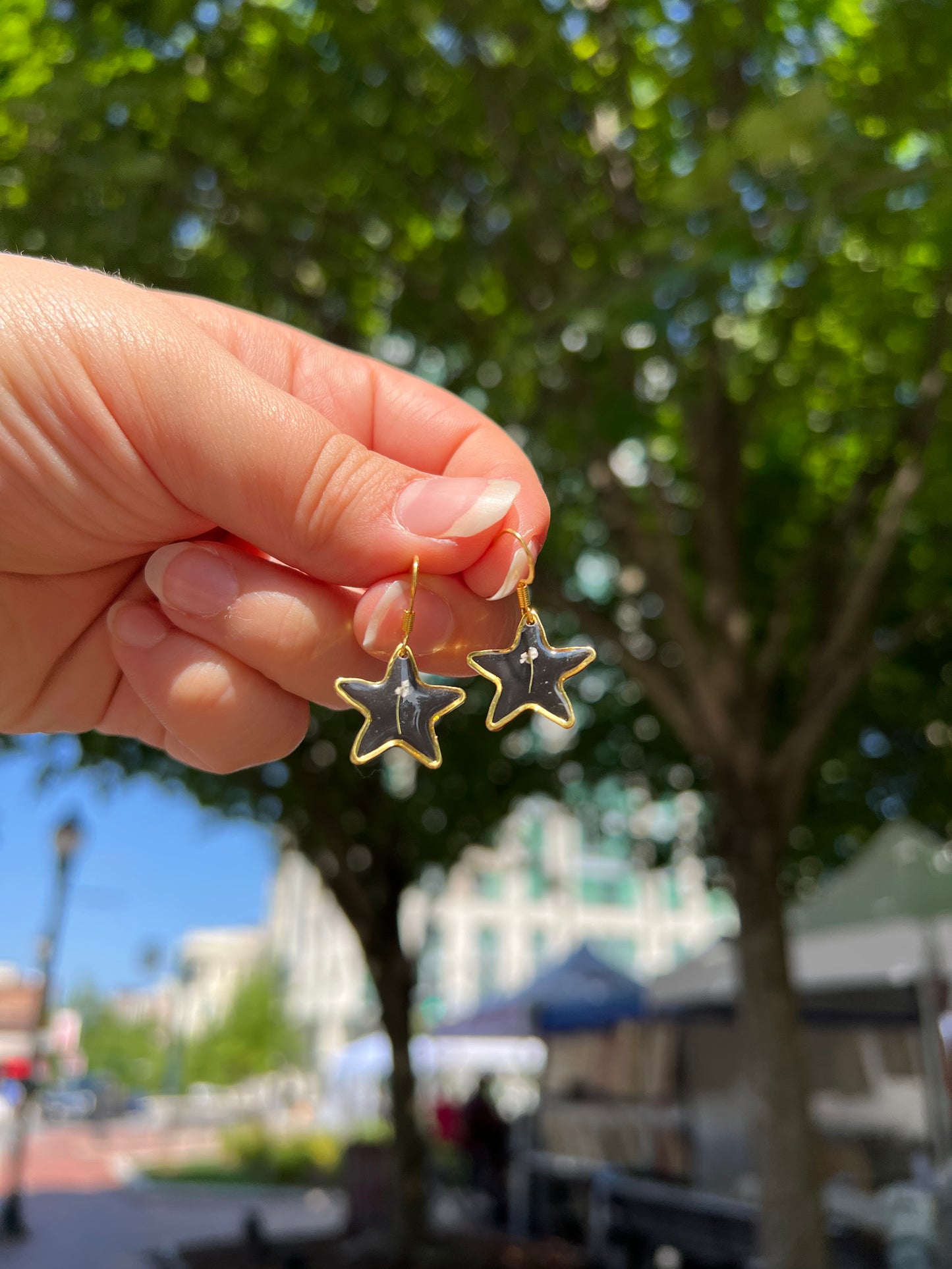 Starlight Drops – Star-Shaped Resin Earrings