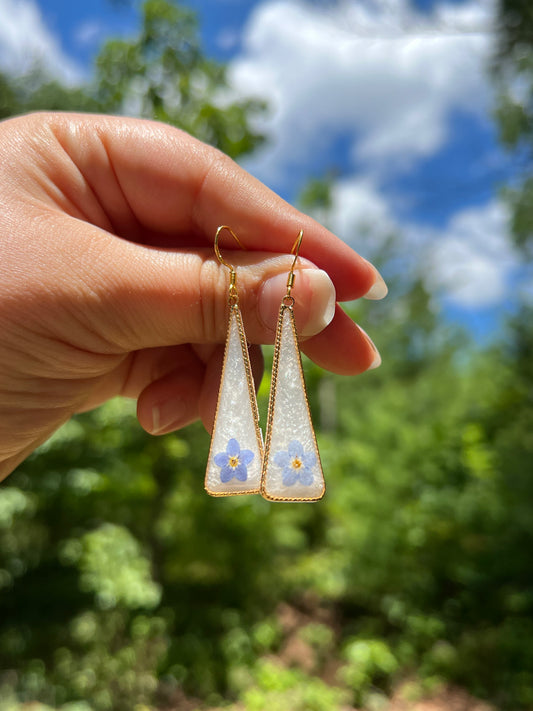 Forget-Me-Not Triangle Earrings