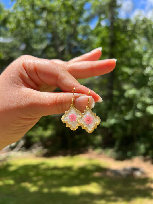 Petite Pink Forget Me Not Earrings