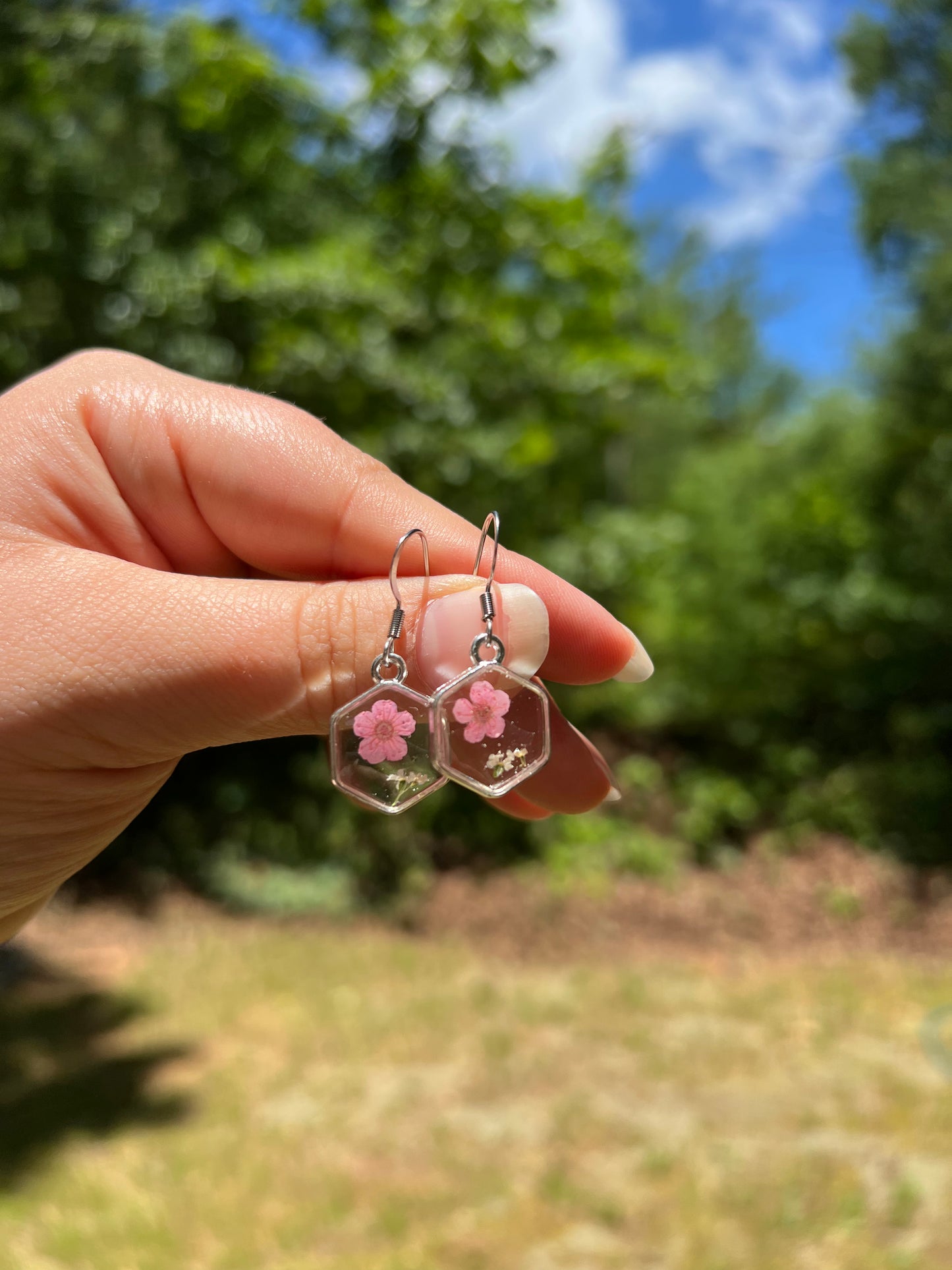 Pink Memory - Mini Forget Me Not Earrings