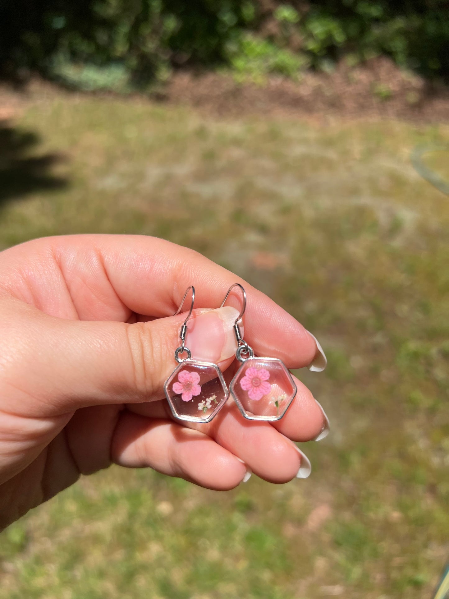 White Tulip Earrings