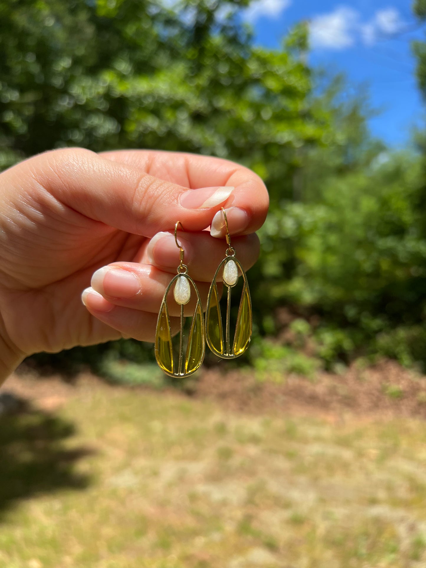 White Tulip Earrings