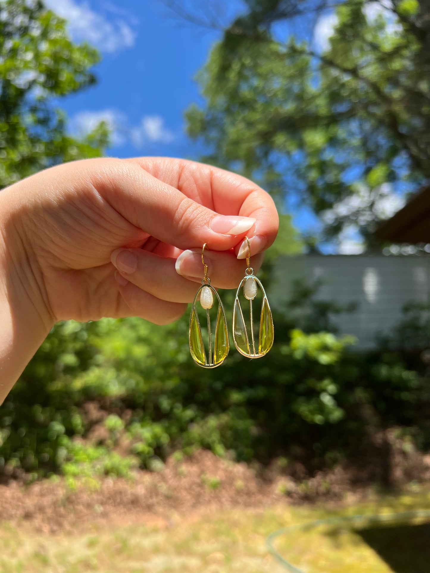 White Tulip Earrings