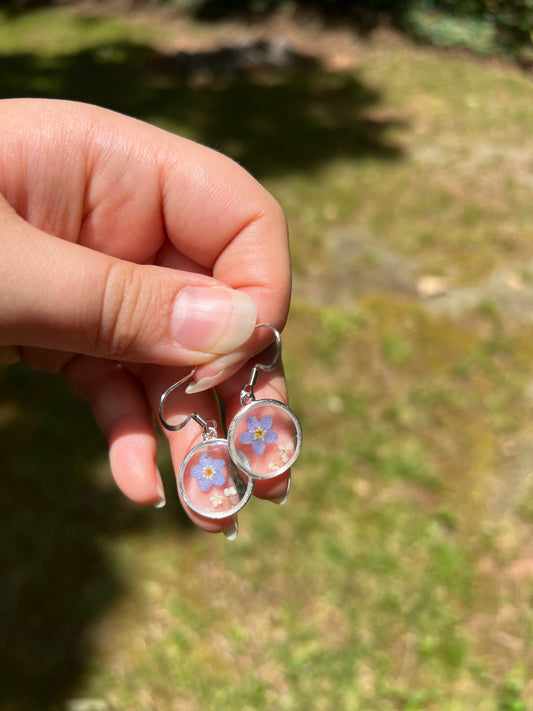 Forget-Me-Not Resin Drop Earrings
