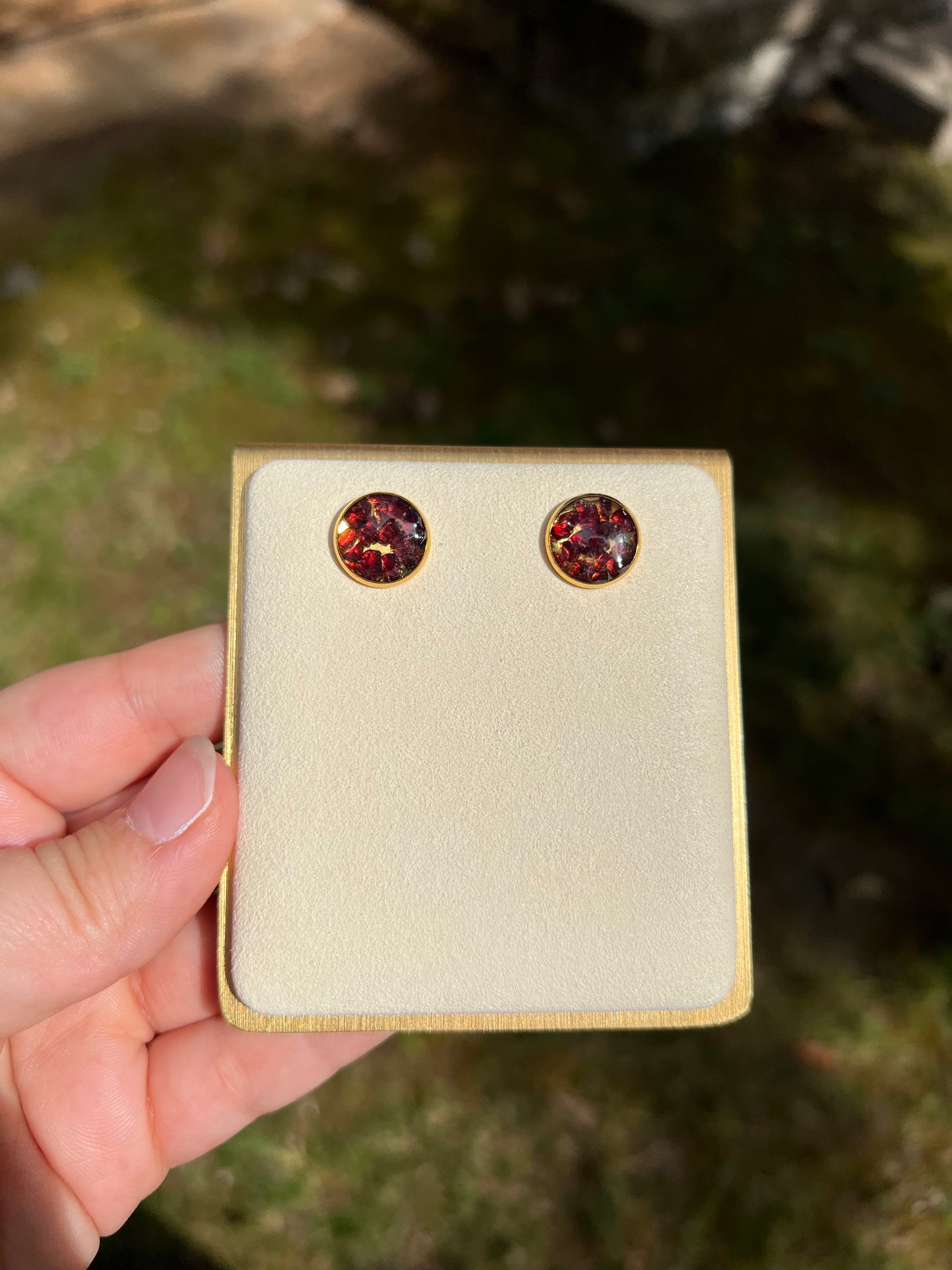 Garnet Studs