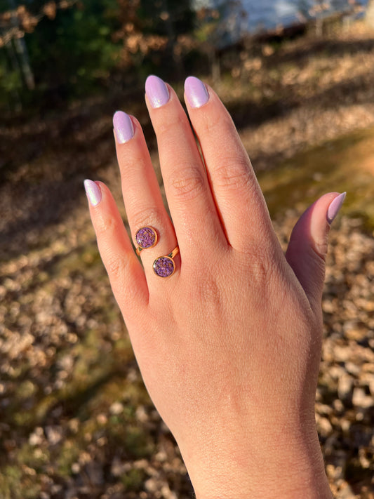 Purple Copper Turquoise Ring