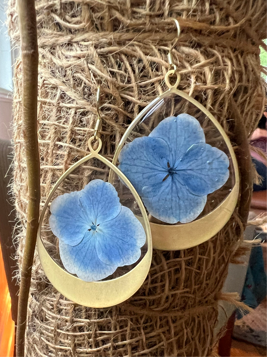 Hydrangea Tear Drop Earrings
