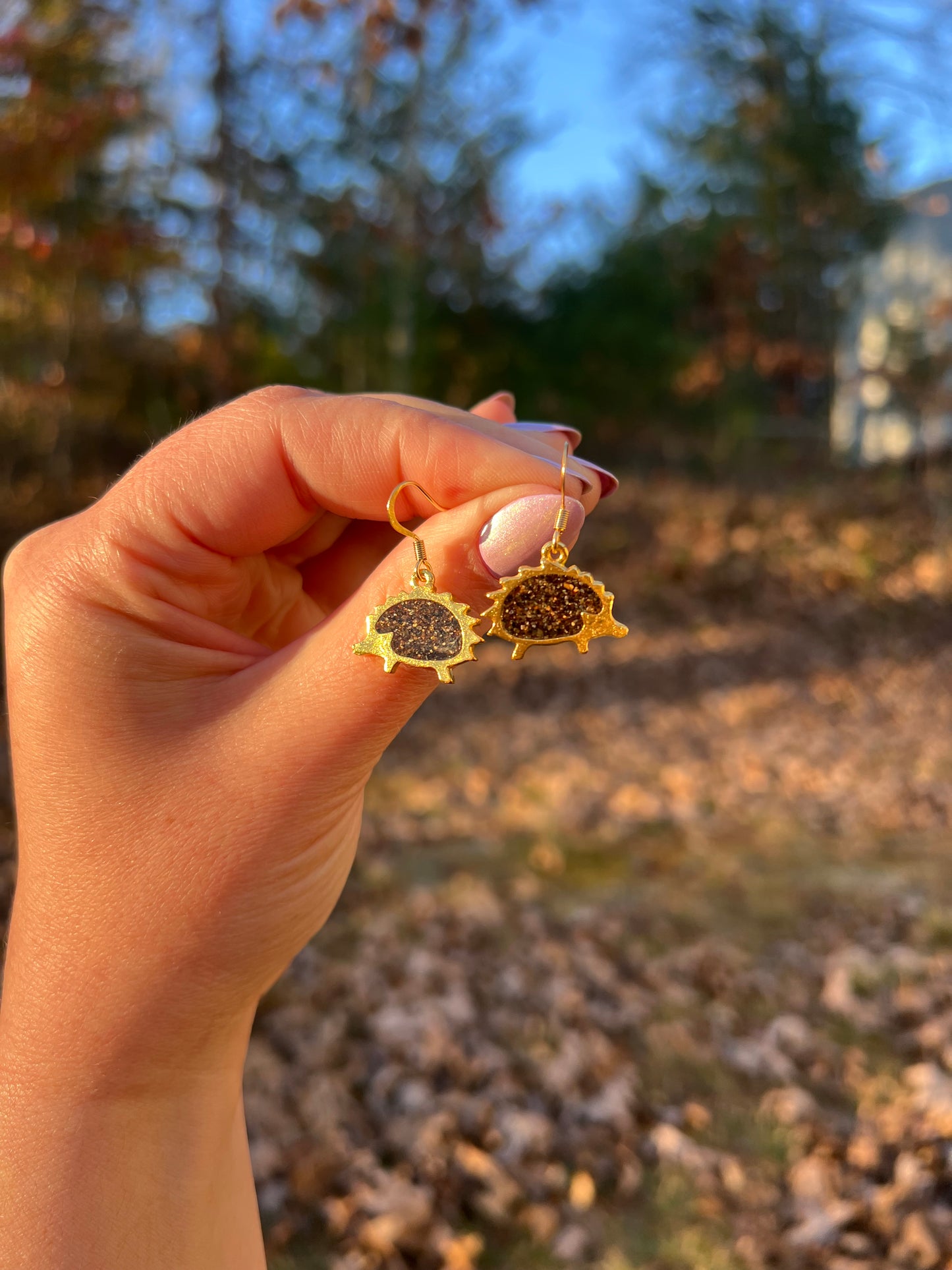 Vermiculite Hedgehog Earrings
