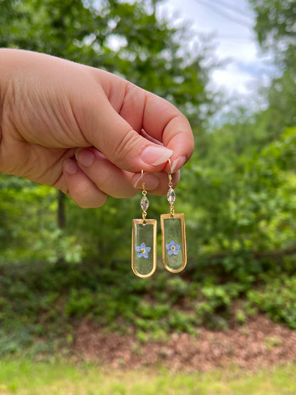 Sky Petals – Forget me Not Flower Resin Earrings