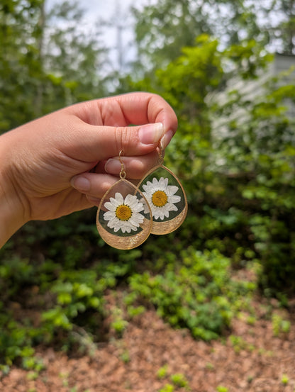 Gold Daisy Statement Earrings