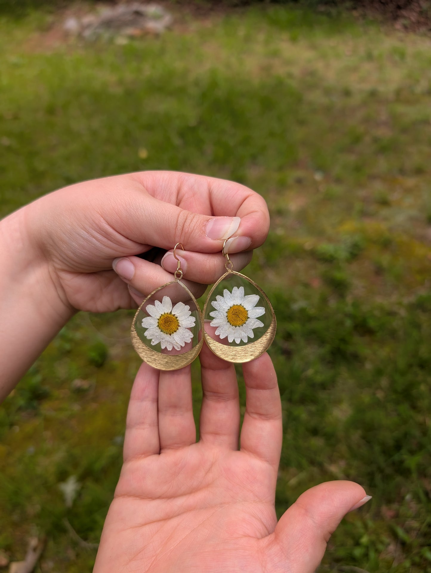 Gold Daisy Statement Earrings