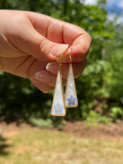 Forget-Me-Not Triangle Earrings