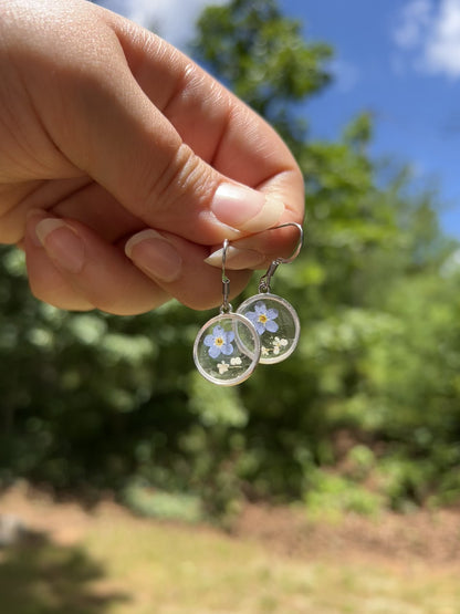 Forget-Me-Not Resin Drop Earrings